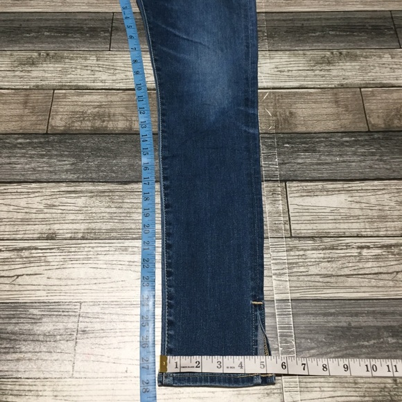 Ag The Farrah High Rise Skinny Ankle Jeans Women’s 27R Blue Ankle Slit - Picture 2 of 10